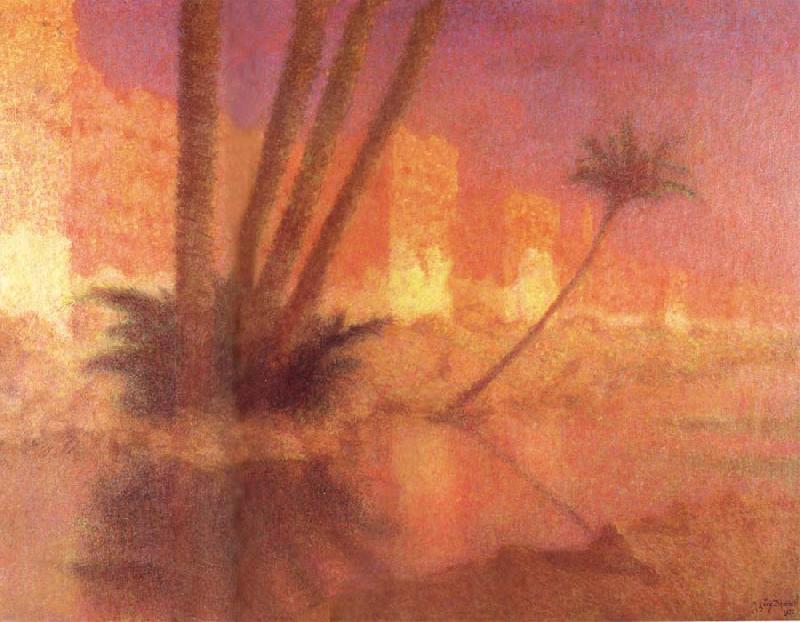 Lucien Levy-Dhurmer Twilight in Marrakesh oil painting image